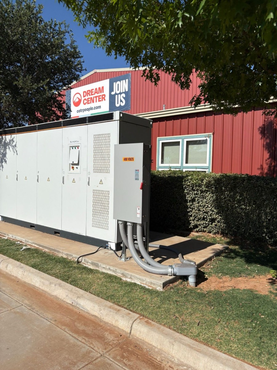 Battery systems installed at a Texas church campus